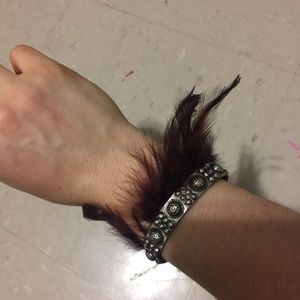 ZARA feather bracelet boho bohemian festival